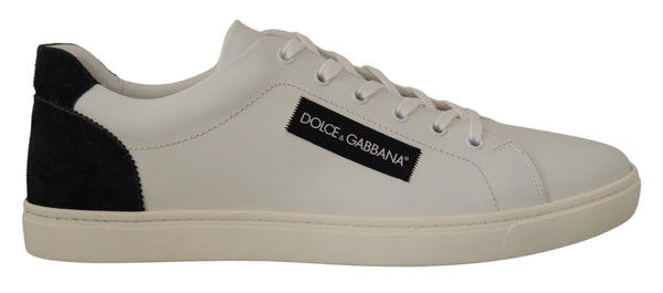 Dolce & Gabbana Elegant White Leather Low Top Sneakers