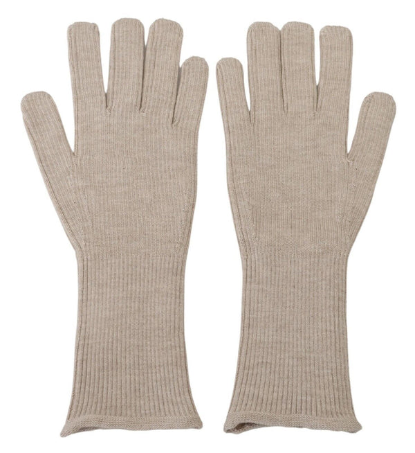 Dolce & Gabbana Elegant Ivory Cashmere-Silk Blend Gloves