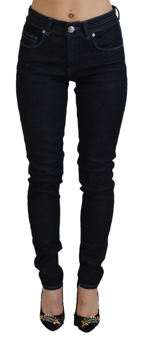 Acht Chic Slim-Fit Cotton Denim in Dark Blue