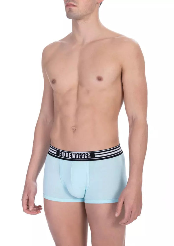 Bikkembergs Light Blue Cotton Men Underwear Trunk Pair