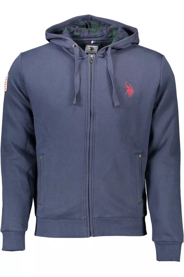 U.S. POLO ASSN. Blue Cotton Mens Hooded Sweater