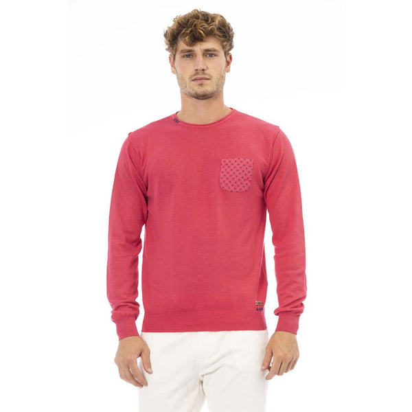 Baldinini Trend Red Cotton Men Sweater