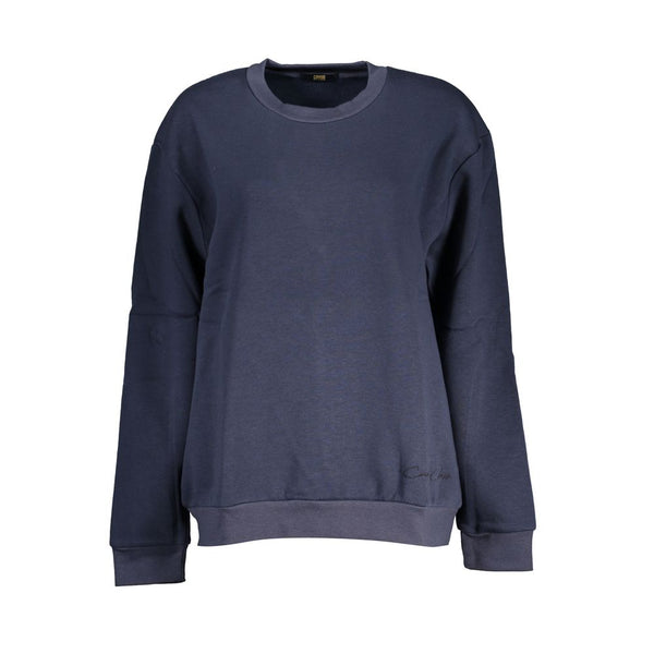 Cavalli Class Chic Blue Embroidered Fleece Sweatshirt