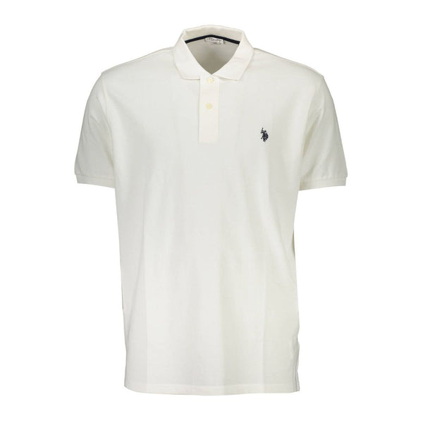 U.S. POLO ASSN. White Cotton Men Polo Shirt