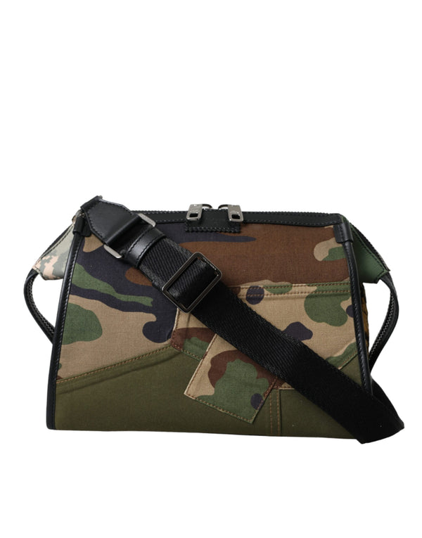 Dolce & Gabbana Multicolor Camouflage Patchwork Crossbody Bag