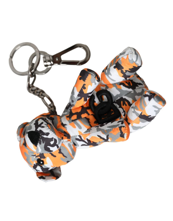 Dolce & Gabbana Multicolor Camouflage Animal Silhouette Keychain Keyring