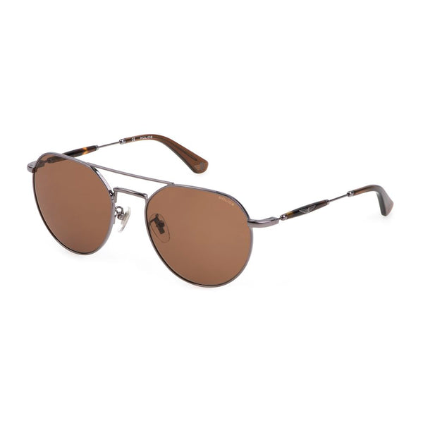 Police Gray Metal Sunglasses