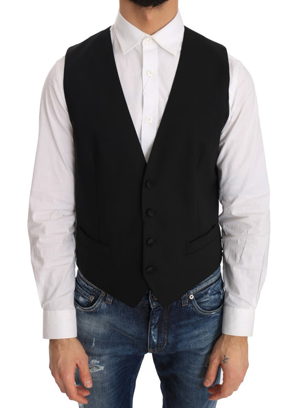 Dolce & Gabbana Elegant Slim Fit Formal Vest in Black