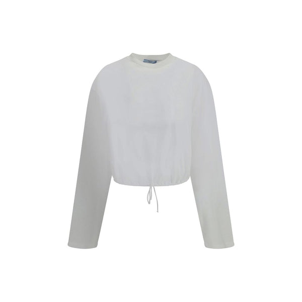 Prada Adjustable ribbon hem long-Sleeve Top