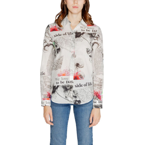 Desigual White Cotton Sweater